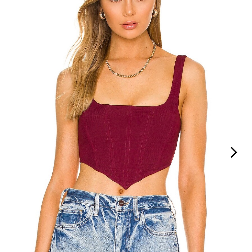 Revolve Lovers + Friends Michel Burgundy Corset XS